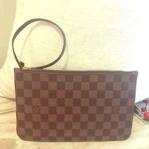 Louis Vuitton Damier Ebene Neverfull MM GM Clutch